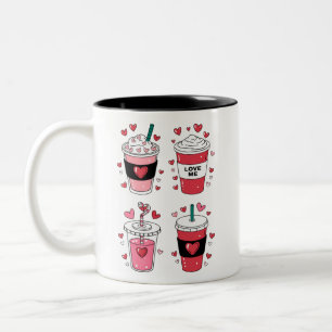 Caneca De Café Em Dois Tons Café Latte do Dia dos Namorados Amante do Café