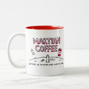 Caneca De Café Em Dois Tons Café marciano - Mug - nos levando a Marte...