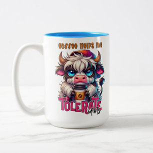 Caneca De Café Em Dois Tons Café Me Ajuda a Tolerar Idiotas