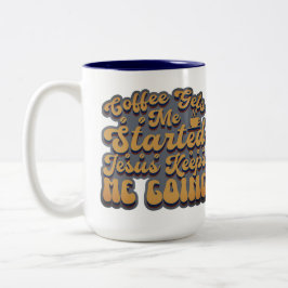 Caneca De Café Em Dois Tons Café me dá início