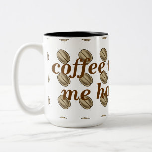Caneca De Café Em Dois Tons Café me faz feliz por toda impressão