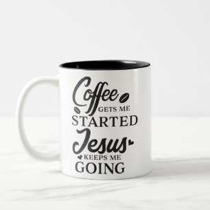 Caneca De Café Em Dois Tons Café Me Inicia Jesus Me Mantém Indo