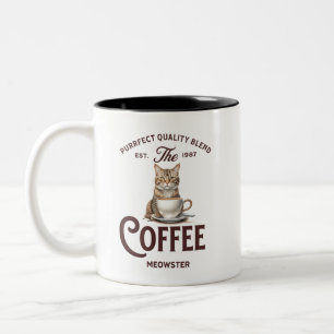 Caneca De Café Em Dois Tons Café Meowster: Engraçado Presente De Sobrecarga De