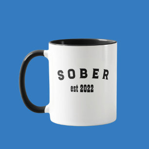 Caneca De Café Em Dois Tons Café Mínimo Sober Preto e Branco Personalizado