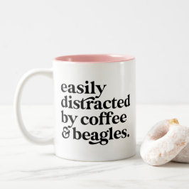 Caneca De Café Em Dois Tons Café Moderno e Amante de Cães Beagle Personalizado
