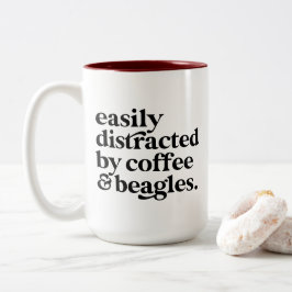 Caneca De Café Em Dois Tons Café Moderno e Cachorro de Beagle Personalizado