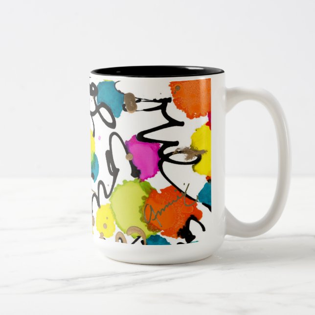 Caneca De Café Em Dois Tons Café Mug Ama Antigos (Direita)