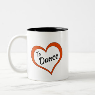 Caneca De Café Em Dois Tons Café Mug ama Dance design com Coração