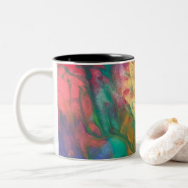 Caneca De Café Em Dois Tons Café Mug Boho Colorida Taça de Bebida Colorida