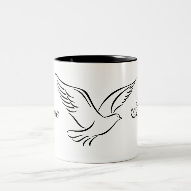Caneca De Café Em Dois Tons Café Mug Dove Paz (Centro)
