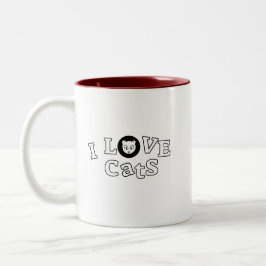 Caneca De Café Em Dois Tons Café Mug I Love Cats design
