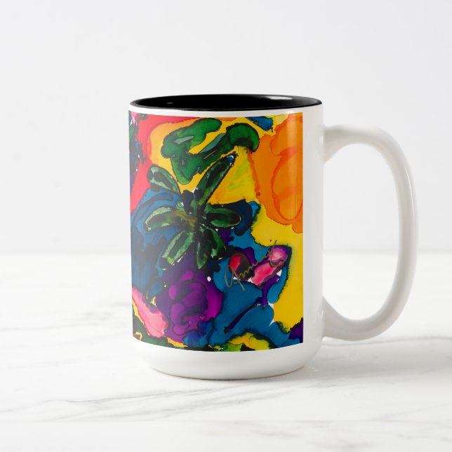 Caneca De Café Em Dois Tons Café Mug Lovitude Em Torno Da Alegria (Direita)