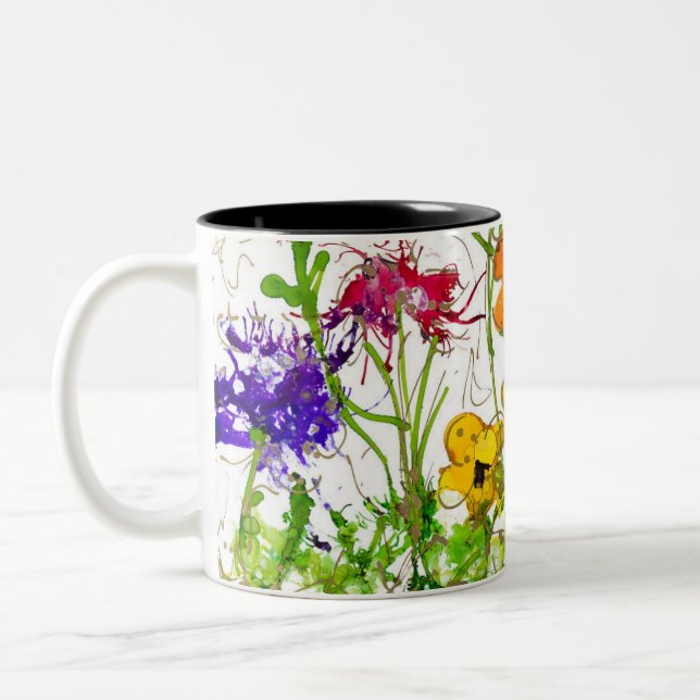 Caneca De Café Em Dois Tons Café Mug Lovitude Soul Pintando "Jardim da Paz" (Esquerda)