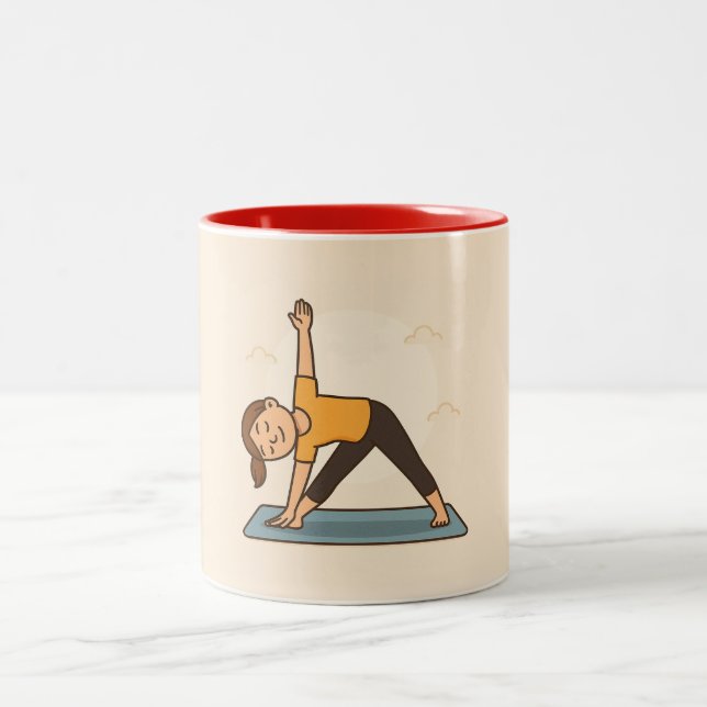 Caneca De Café Em Dois Tons Café Mug no Dia do Yoga (Centro)