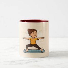 Caneca De Café Em Dois Tons Café Mug no Dia Internacional do Ioga
