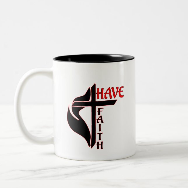 Caneca De Café Em Dois Tons Café Mug Tem Fé (Esquerda)