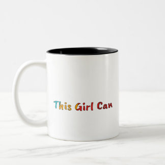 Caneca De Café Em Dois Tons Café Mug "This Girl Can"