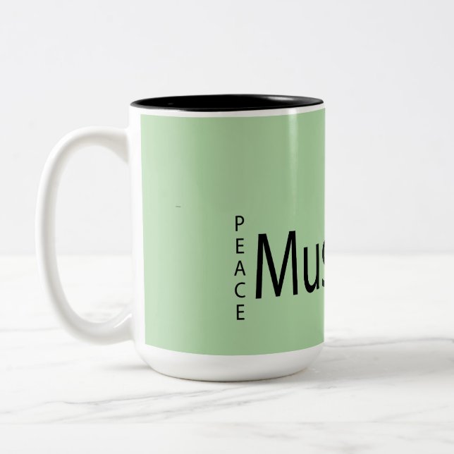 Caneca De Café Em Dois Tons "Café + Música = Paz (Esquerda)