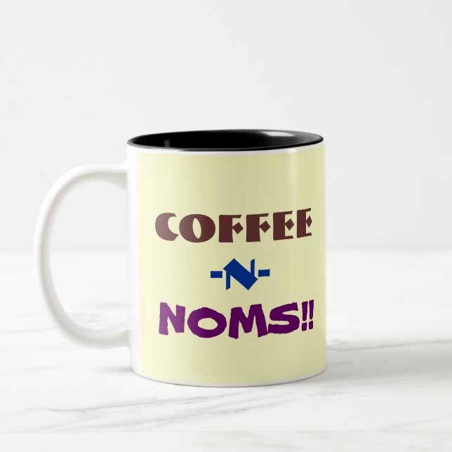 Caneca De Café Em Dois Tons Café N Noms:  Adicione sua própria imagem (Esquerda)