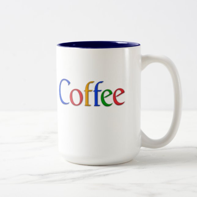 Caneca De Café Em Dois Tons café no google font mug (Direita)