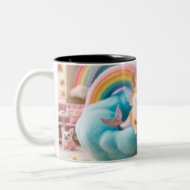 Caneca De Café Em Dois Tons café pastel caprichoso (Esquerda)