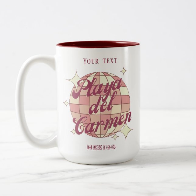 Caneca De Café Em Dois Tons Café Playa del Carmen Cidade do México, souvenir (Esquerda)