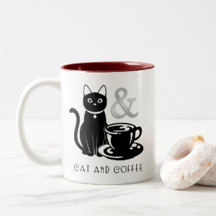 Caneca De Café Em Dois Tons Café preto-e-branco, café-café-preto-e-branco