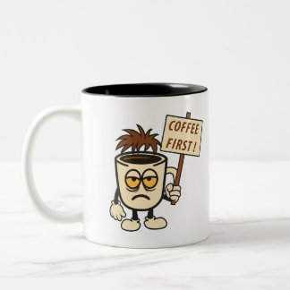 Caneca De Café Em Dois Tons Café Primeiro!