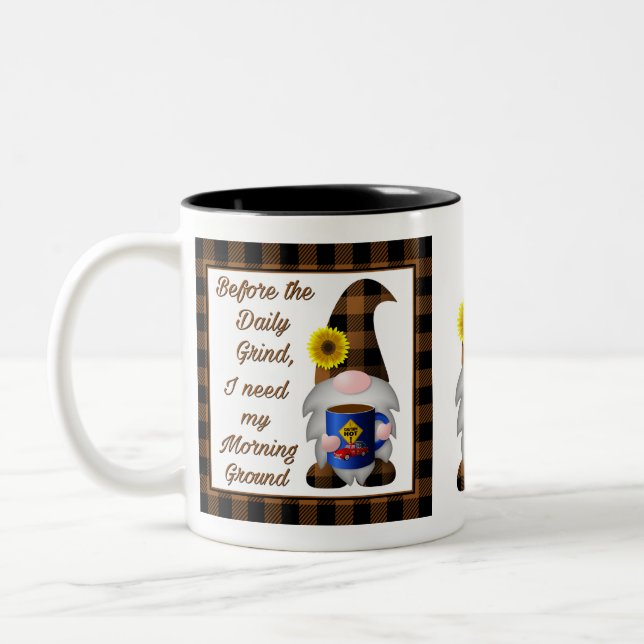 Caneca De Café Em Dois Tons Café Red Truck Gnome (Esquerda)