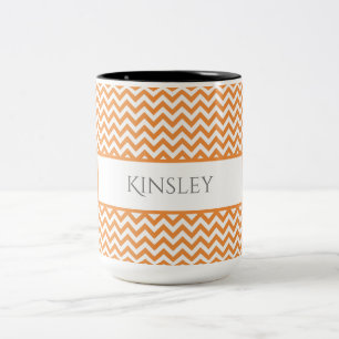 Caneca De Café Em Dois Tons Café Simples Laranja - Mug De Café De Dois Tons
