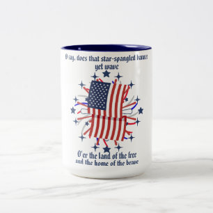 Caneca De Café Em Dois Tons Café/Tea Mug De "Banner Com Espingarda Estelar"