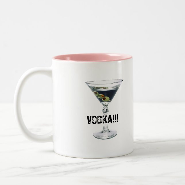 Caneca De Café Em Dois Tons café, vodca, CAFÉ? , VODCA!!! (Esquerda)