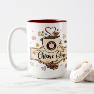 Caneca De Café Em Dois Tons Cafecito e Chisme mexicano estilo Mug