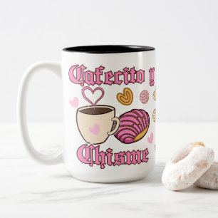 Caneca De Café Em Dois Tons Cafecito y Chisme pan dulce