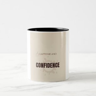 Caneca De Café Em Dois Tons Caféina E Confiança Motivacional Amante Do Café