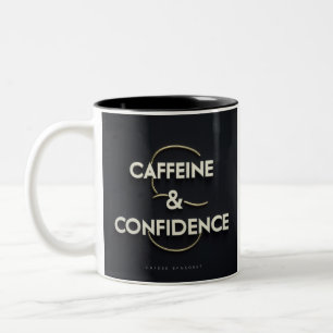 Caneca De Café Em Dois Tons Cafeine e Confidence Mug
