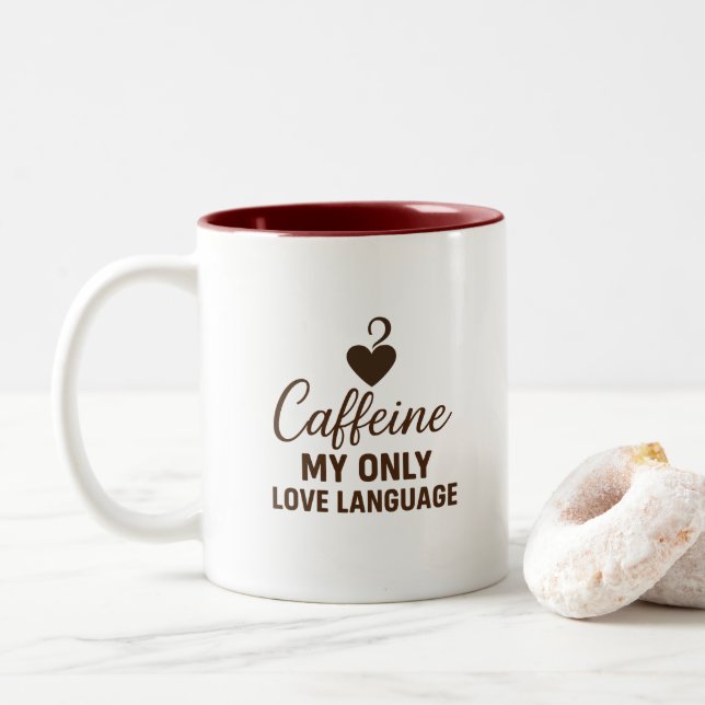 Caneca De Café Em Dois Tons Caffeine Addict Minimalistic Design Coffee Mug  (Com Donut)