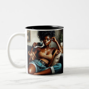 Caneca De Café Em Dois Tons "Caffeine & Confidence" Mug