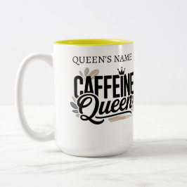 Caneca De Café Em Dois Tons Caffeine Queen Funny Coffee Lover Mug Gift for Her