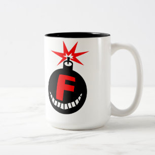 Caneca De Café Em Dois Tons Caindo em F-Bombs