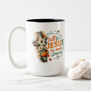 Caneca De Café Em Dois Tons Cair Por Jesus...