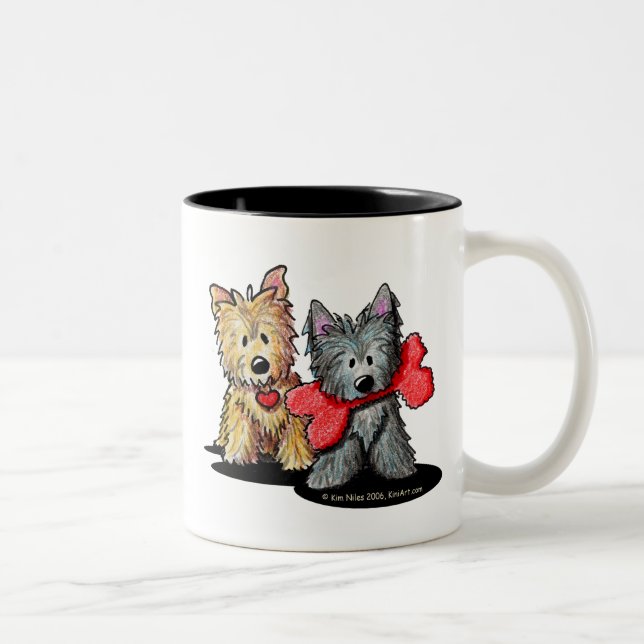 Caneca De Café Em Dois Tons Cairn Terrier Duo (Direita)