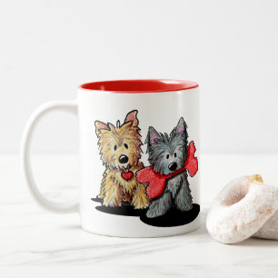 Caneca De Café Em Dois Tons Cairn Terriers - Mug de Café De Dois Toneladas