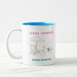 Caneca De Café Em Dois Tons Caixa de Entrada Ignorada, Estresse Minimizado
