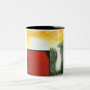 Caneca De Café Em Dois Tons Caixa de Pandora da pintura original