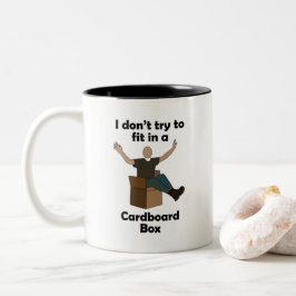 Caneca De Café Em Dois Tons Caixa de Papelão Não Tentando se Encaixar Festa de