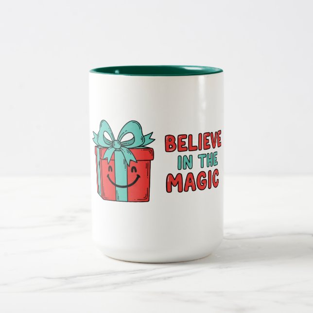 Caneca De Café Em Dois Tons Caixa de Presente de Natal com Mensagem Alegre (Centro)