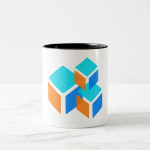 Caneca De Café Em Dois Tons Caixas Quadradas