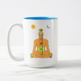 Caneca De Café Em Dois Tons Cakras Sentados