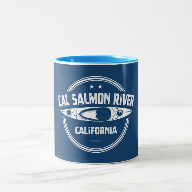 Caneca De Café Em Dois Tons Cal Salmon River California Kayaking (Centro)